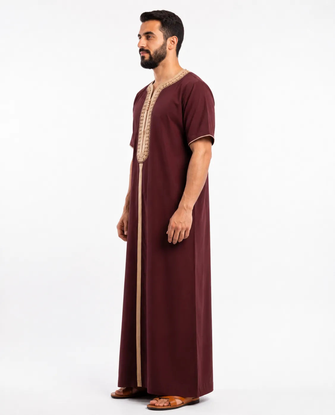 Al Khazz Classic Maroon Jalabiya for the Modern Gentleman