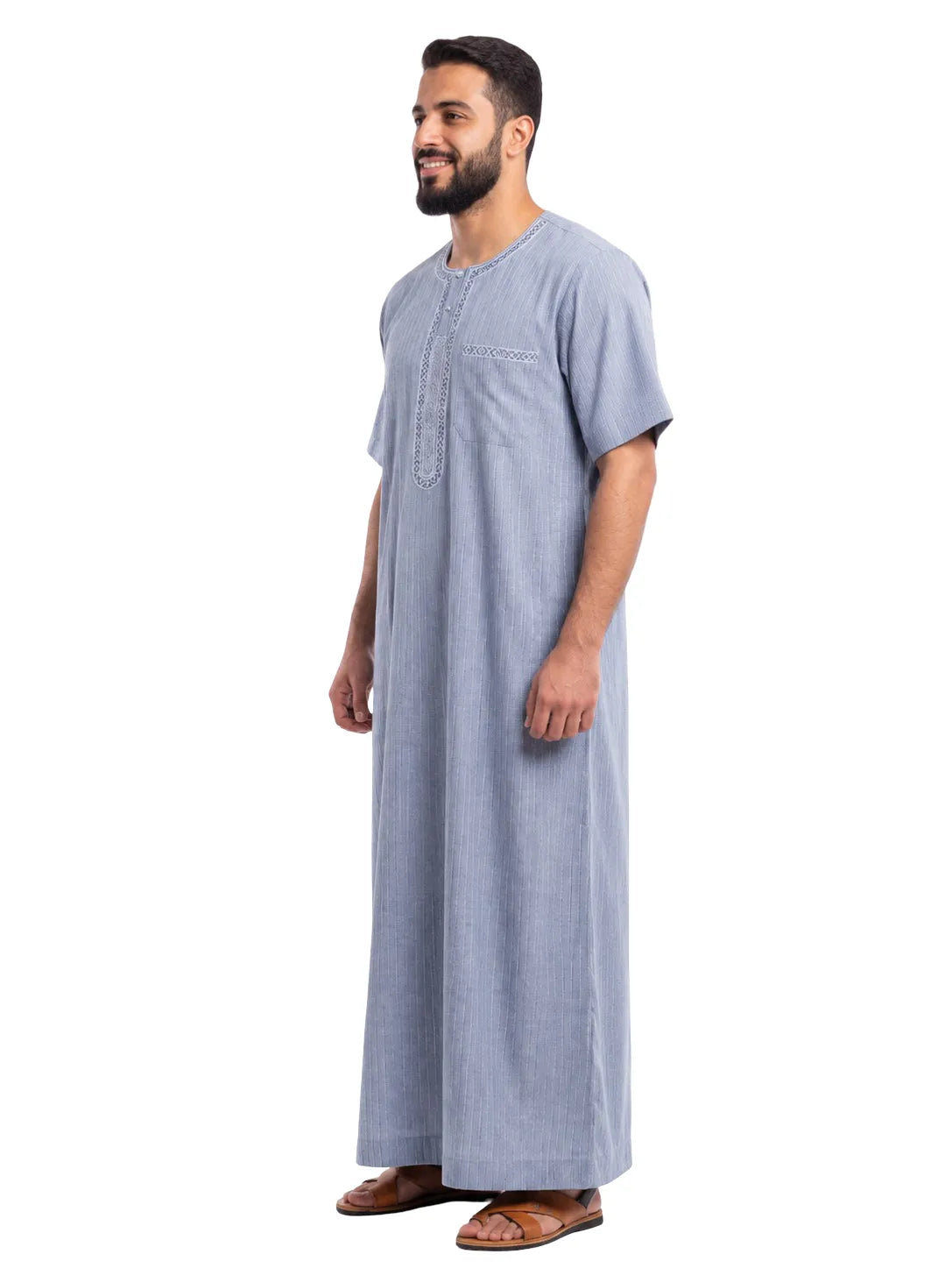 Al Khazz Classic Arabic Jalabiya – Premium Light Blue Men's Thobe