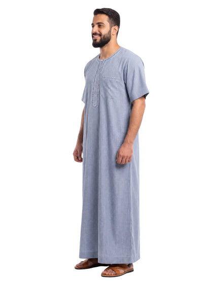 Al Khazz Classic Arabic Jalabiya – Premium Light Blue Men's Thobe