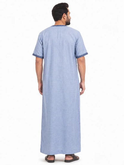 Al Khazz Experience Timeless Comfort with Our Premium Embroidered Jalabiya