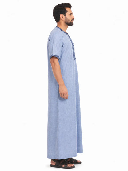 Al Khazz Experience Timeless Comfort with Our Premium Embroidered Jalabiya