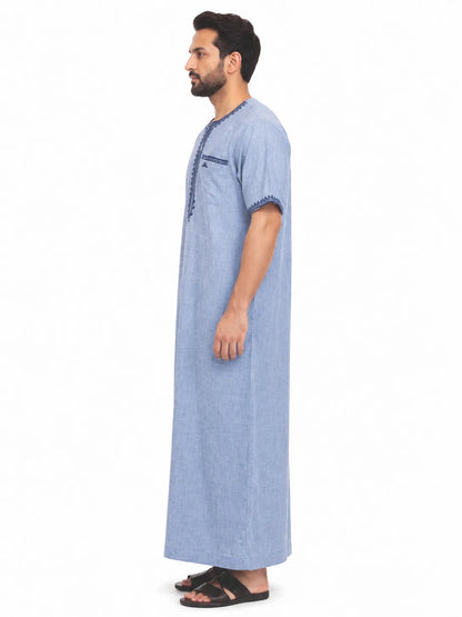Al Khazz Experience Timeless Comfort with Our Premium Embroidered Jalabiya
