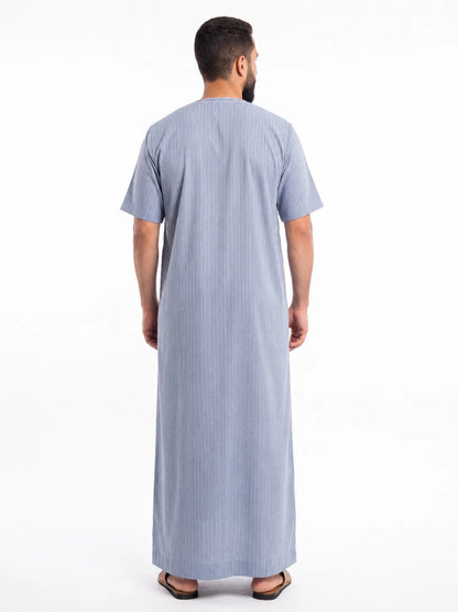 Al Khazz Classic Arabic Jalabiya – Premium Light Blue Men's Thobe