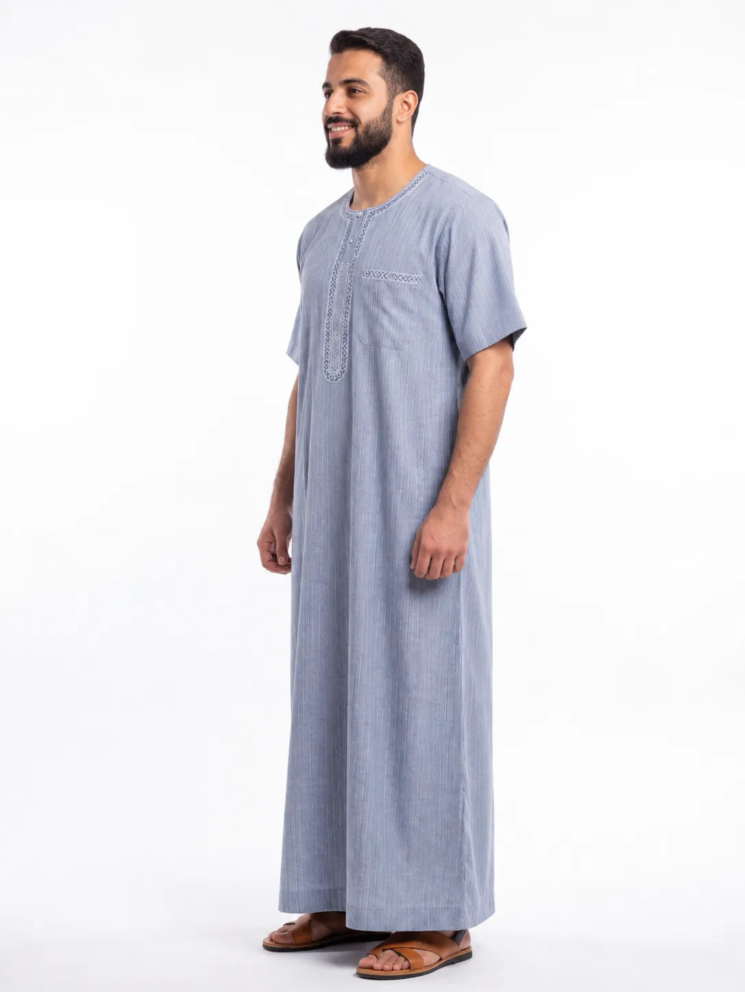 Al Khazz Classic Arabic Jalabiya – Premium Light Blue Men's Thobe