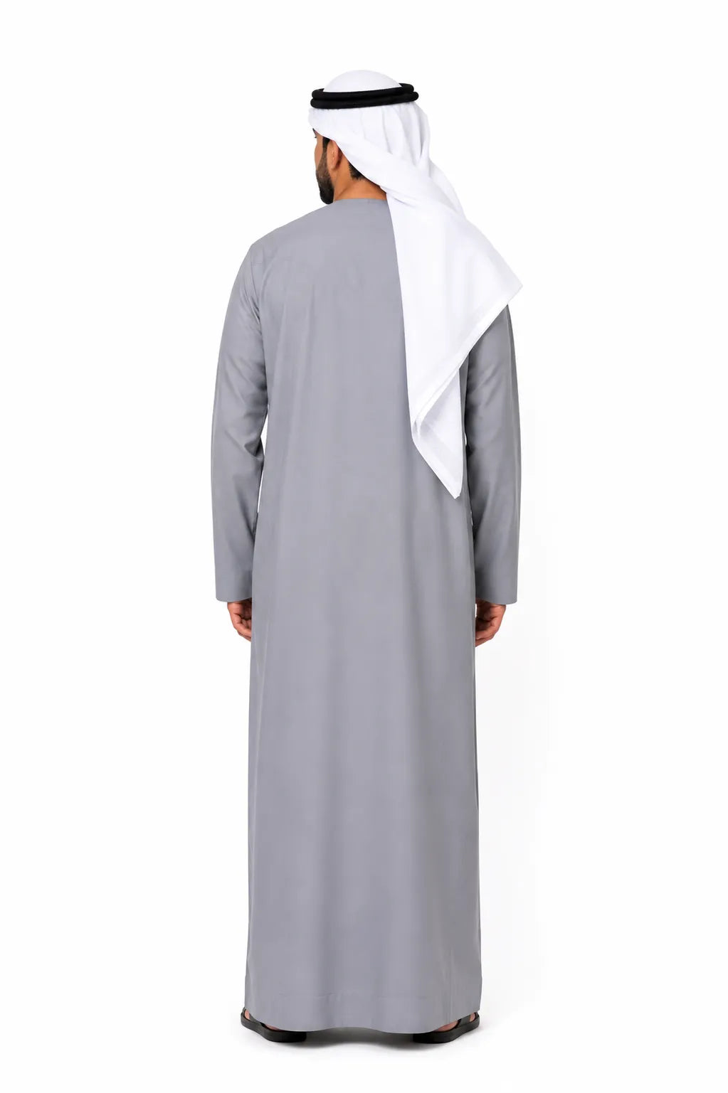 Premium Light Grey Emirati Kandura for Men | Traditional UAE Thobe with Modern Elegance