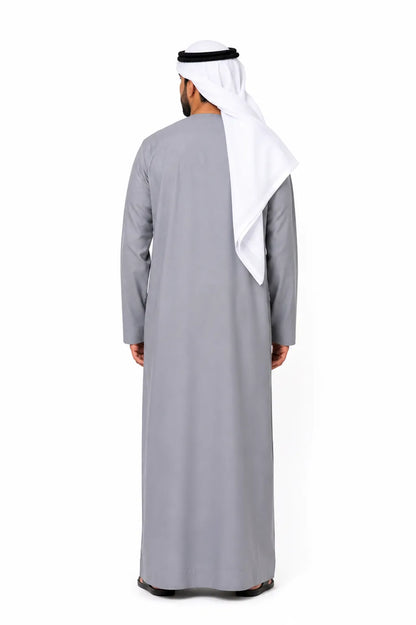 Premium Light Grey Emirati Kandura for Men | Traditional UAE Thobe with Modern Elegance