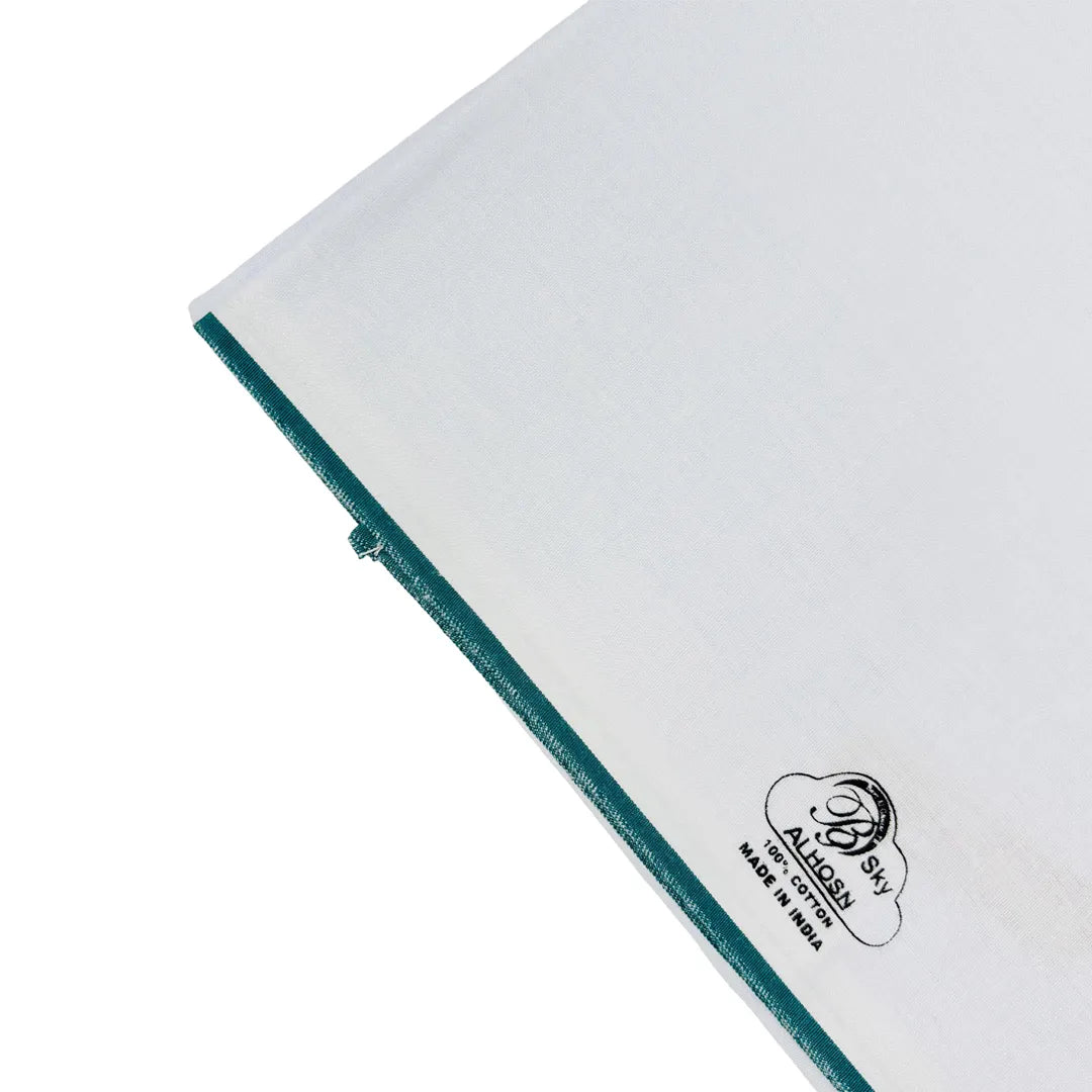 Al Hosn Sky White Wuzar – Elegant Border Line Collection UAE