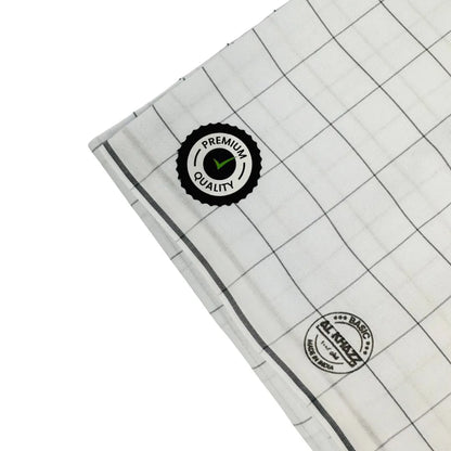 Al Khazz Basic White Wuzar – Lightweight Cotton with Stylish Checked Borderline