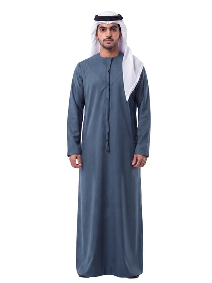 Dark Slate Blue Emirati Thobe - Reda 1865 Valdilana Exclusive Super 150's Fabric made In Italy 100% Wool
