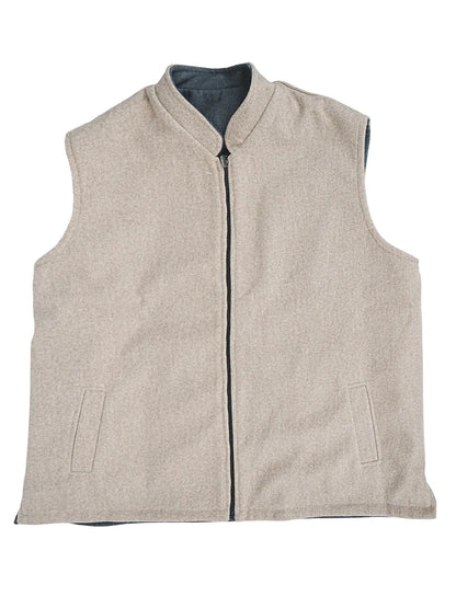 LEGANT BEIGE SLEEVELESS JACKET WITH ZIP