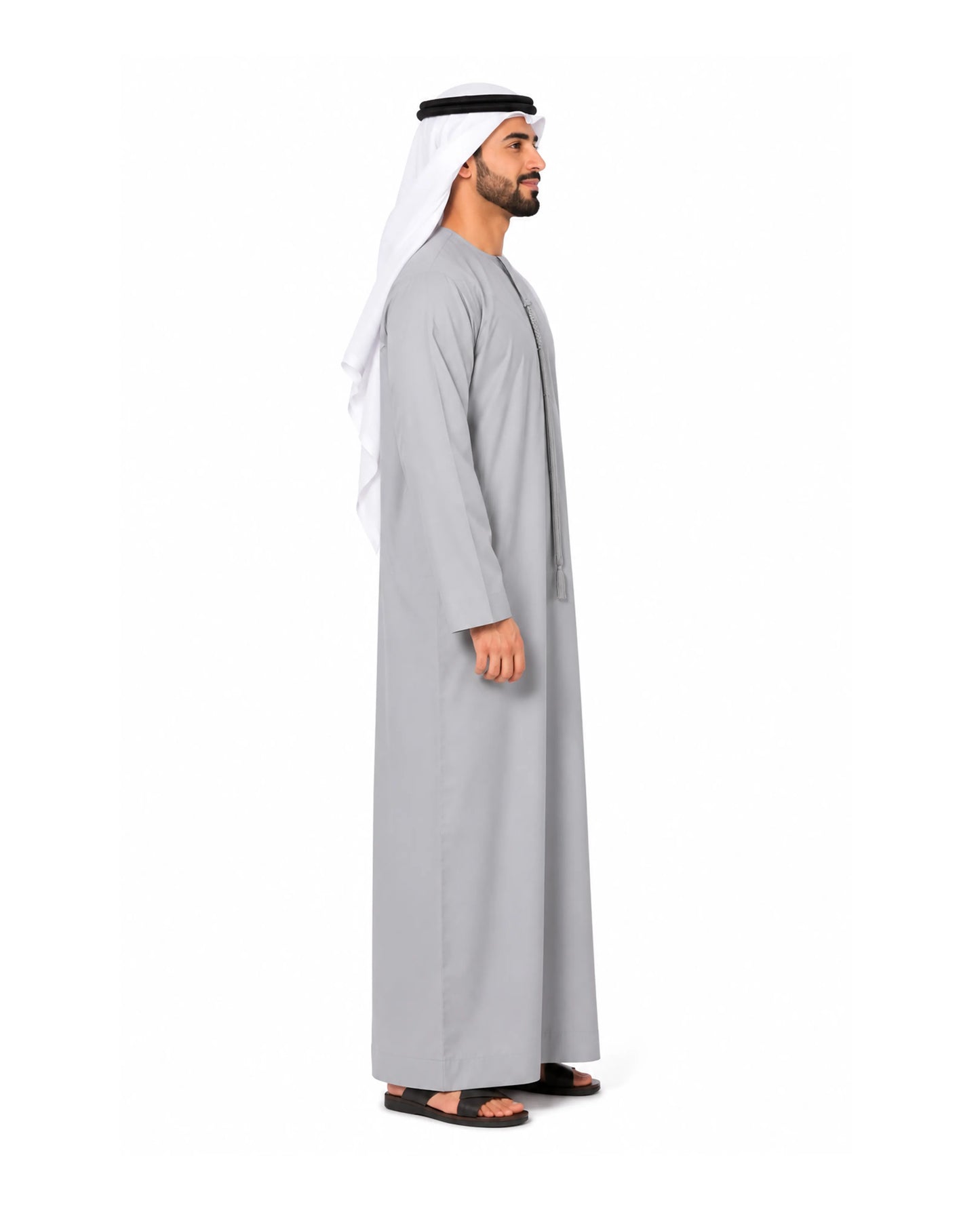 Premium Light Grey Emirati Kandura for Men | Traditional UAE Thobe with Modern Elegance