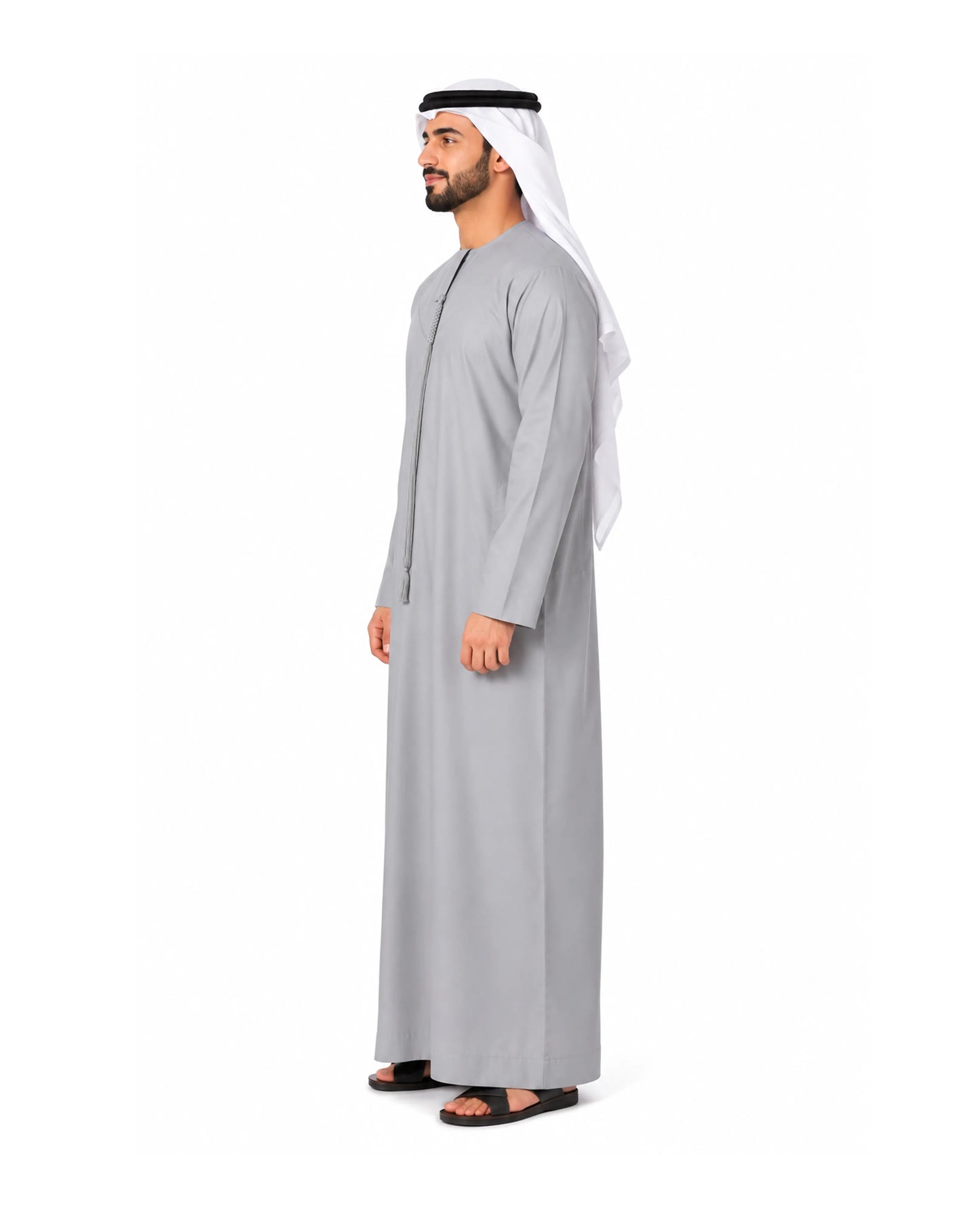 Premium Light Grey Emirati Kandura for Men | Traditional UAE Thobe with Modern Elegance