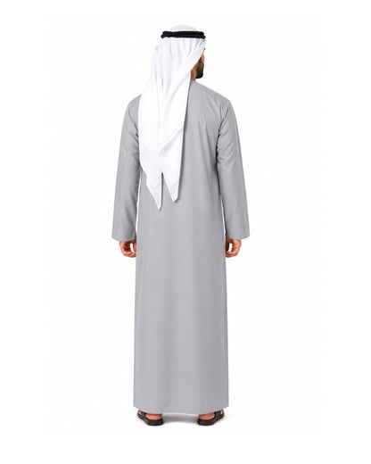Premium Light Grey Emirati Kandura for Men | Traditional UAE Thobe with Modern Elegance