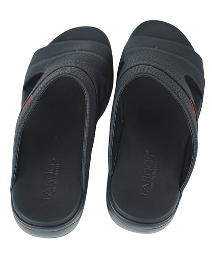 Faroos Comfort Fit Black Sandals – Premium Casual Footwear