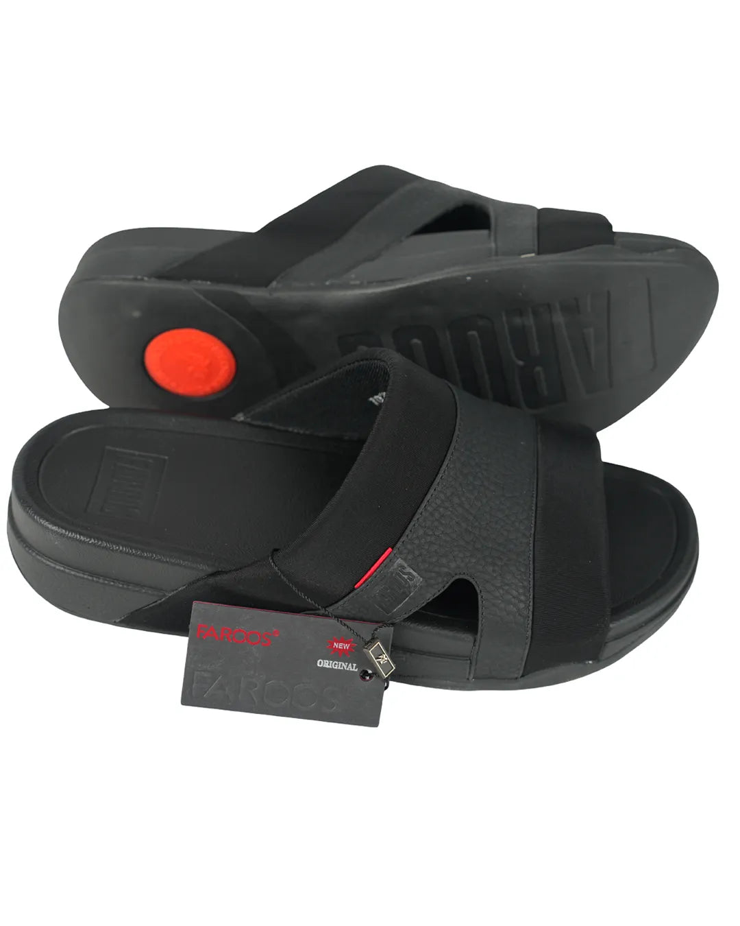 Faroos Comfort Fit Black Sandals – Premium Men's Arabic Footwear