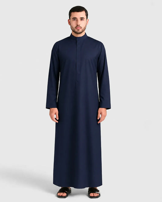 Luxury Navy Blue Kuwaiti Thobe – Refined Traditional Wear