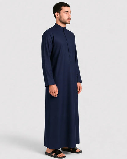 Luxury Navy Blue Kuwaiti Thobe – Refined Traditional Wear