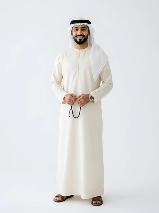 Premium Light Cream Kandura Fabric – Toyobo, Shikibo & Al Fakher Brand