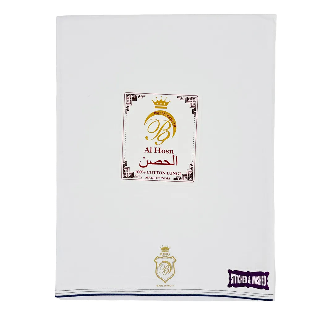 AL Hosn King Wuzar with color borders  – Stitched & Washed Luxury Lungi UAE