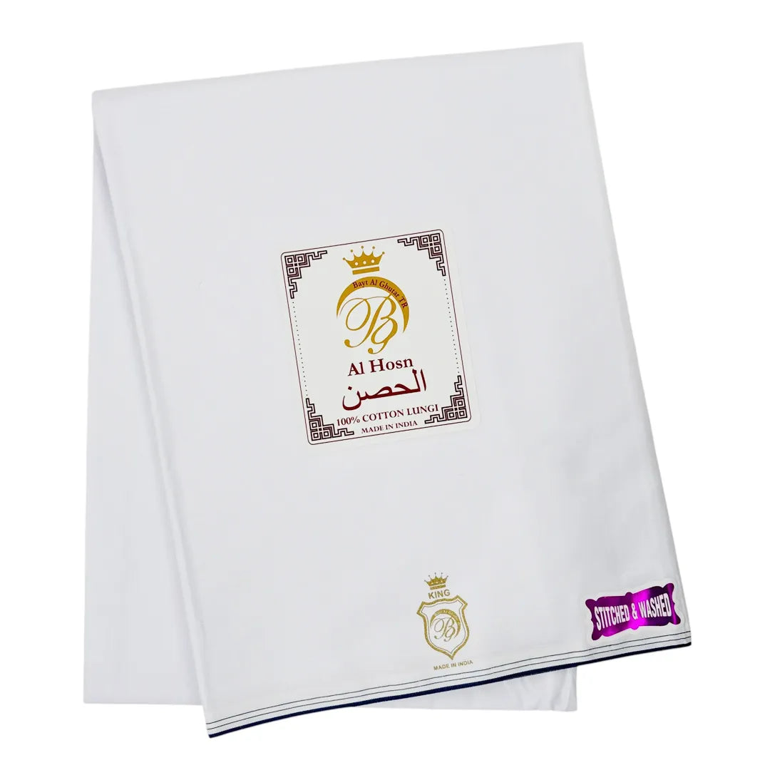 AL Hosn King Wuzar with color borders  – Stitched & Washed Luxury Lungi UAE