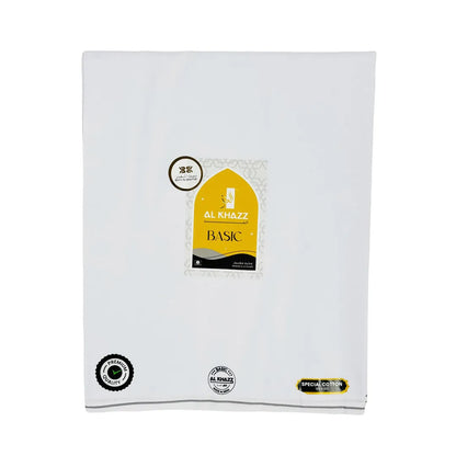AL-KHAZZ BASIC Premium Quality White Wuzar with Modern Border Style – UAE Collection