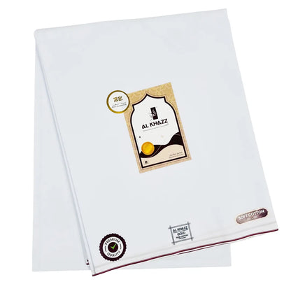 AL KHAZZ GOLD Classic White Wuzar with Signature Borders Premium Cotton UAE Style