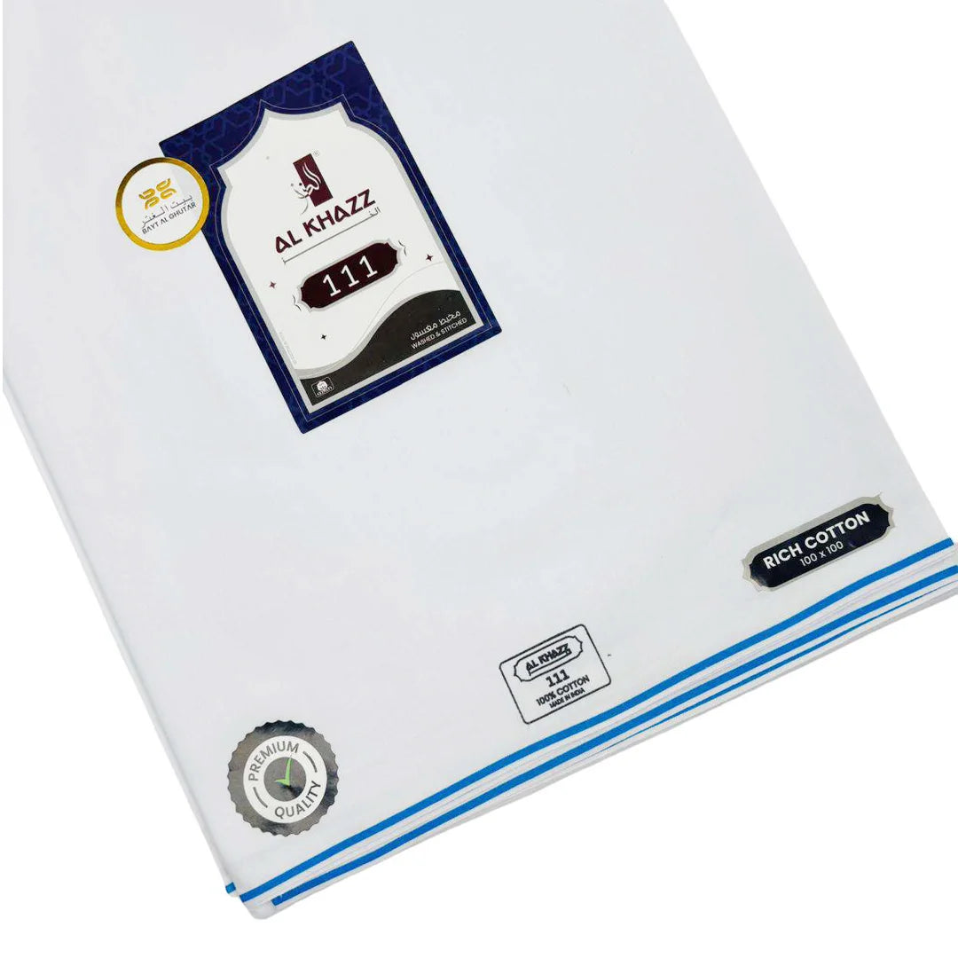 Luxury-White-Wuzar-with-Blue-Border