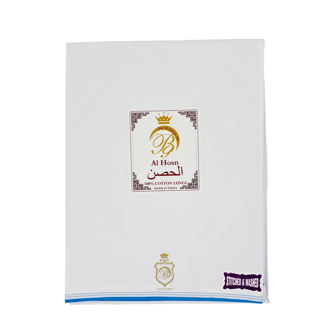 AL Hosn King Wuzar with color borders  – Stitched & Washed Luxury Lungi UAE