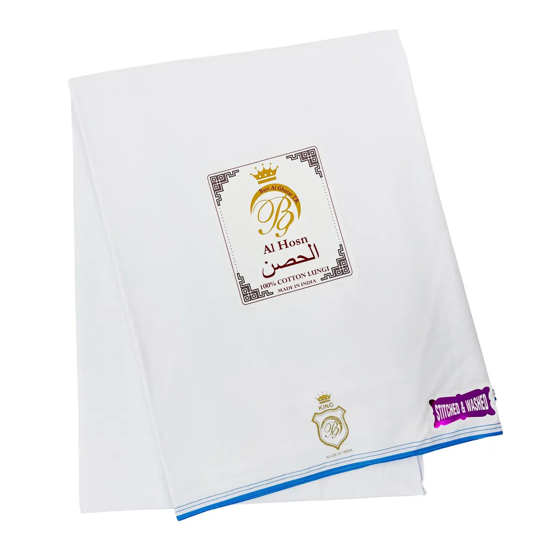 AL Hosn King Wuzar with color borders  – Stitched & Washed Luxury Lungi UAE