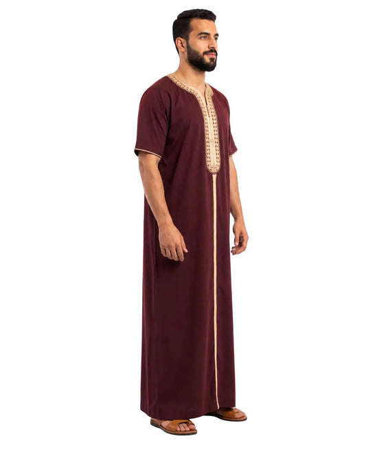 Al Khazz Classic Maroon Jalabiya for the Modern Gentleman