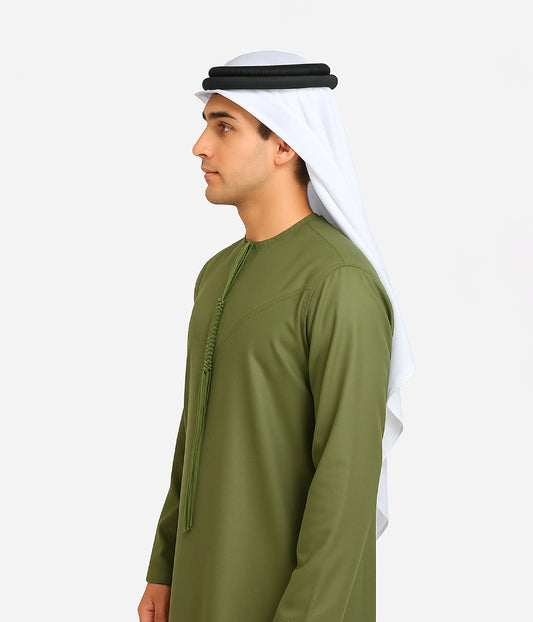 Olive Green Kandura for Men in Dubai - Traditional Emirati Wear
