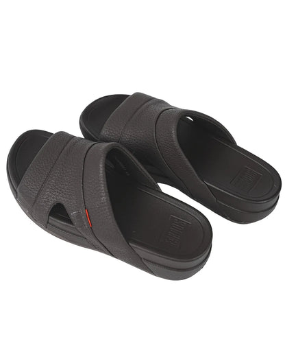 Faroos Premium Coffee Brown Leather-Look Men's Sandals – Lightweight Everyday Footwear