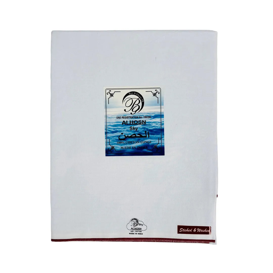 Al Hosn Sky White Wuzar – Elegant Border Line Collection UAE