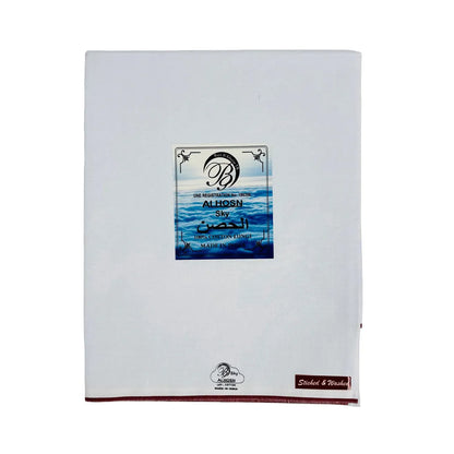 Al Hosn Sky White Wuzar – Elegant Border Line Collection UAE