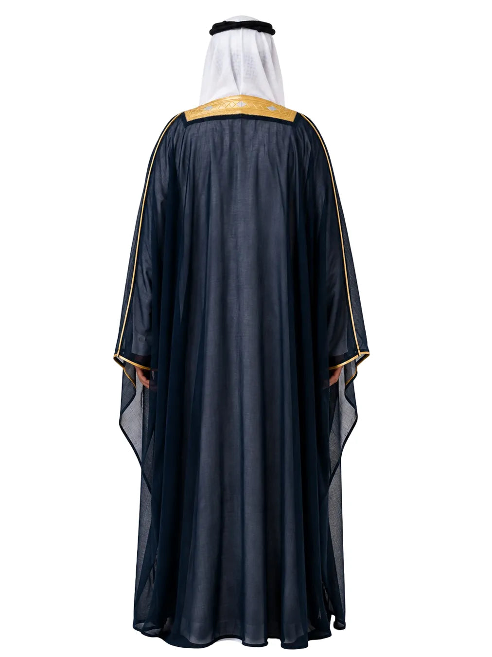 Noble Brand Black Bisht with Gold Embroidery