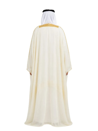 Noble  Light Cream Bisht with Gold Embroidery