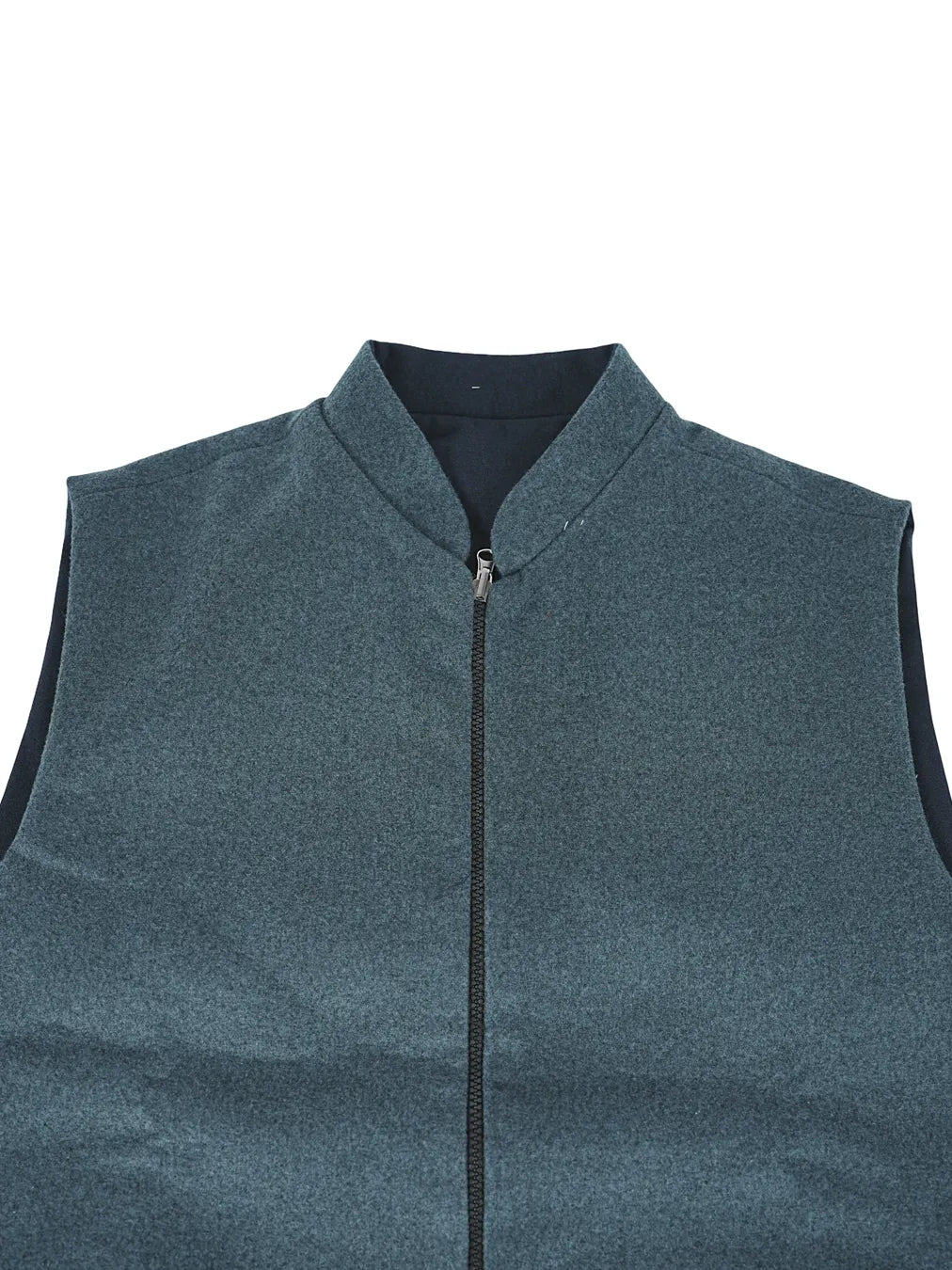 PREMIUM STEEL BLUE SLEEVELESS WINTER JACKET WITH ZIP