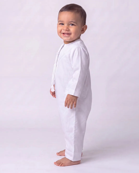Premium Baby Kandura Romper – 100% Japanese Fabric | Soft, Breathable & Gentle on Baby's Skin