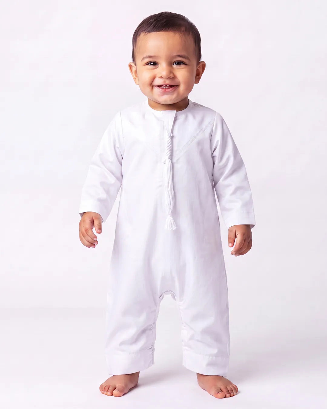 Premium Baby Kandura Romper – 100% Japanese Fabric | Soft, Breathable & Gentle on Baby's Skin