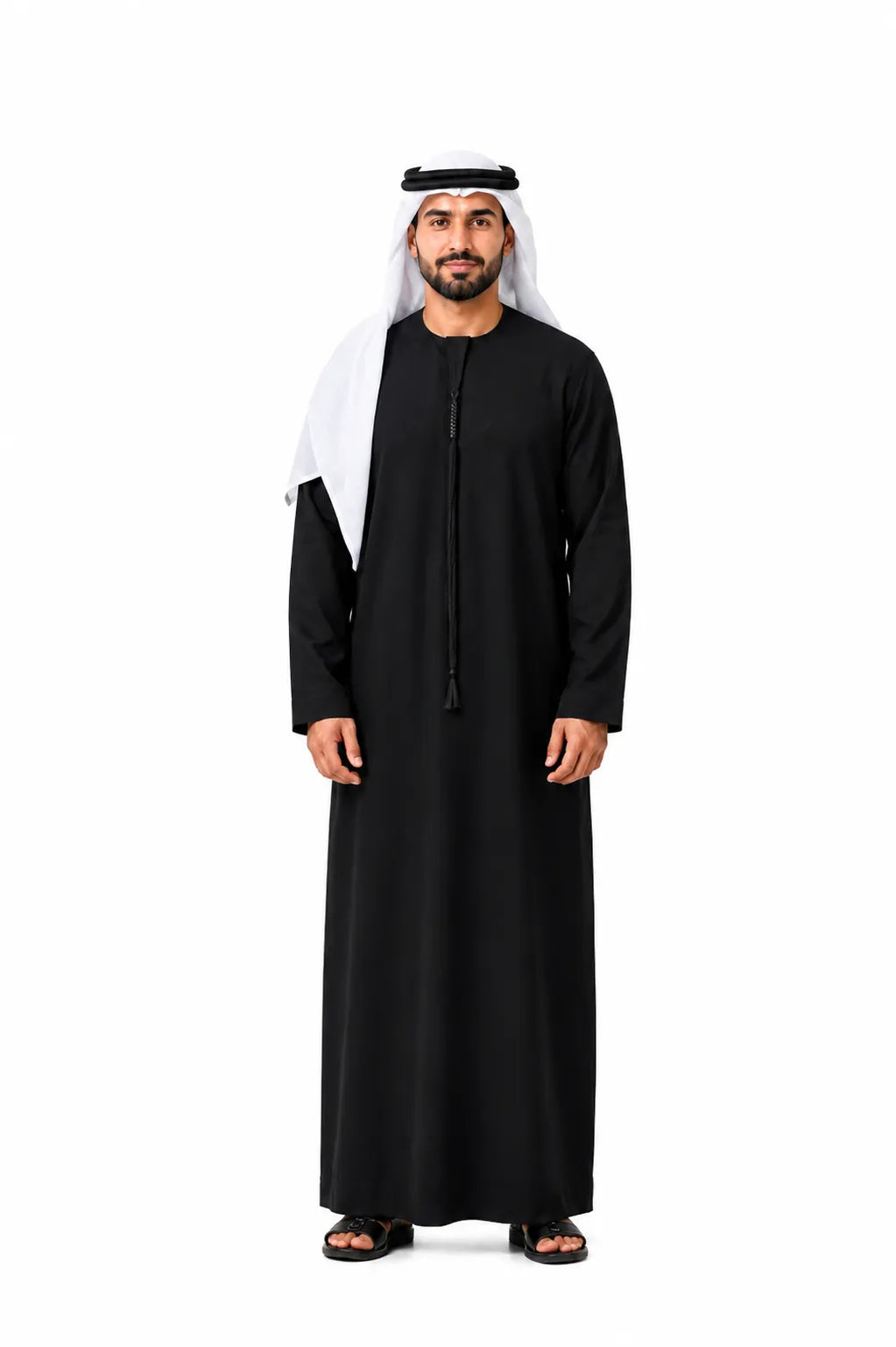 كندورة سوداء للرجال – ثوب إماراتي ستايل