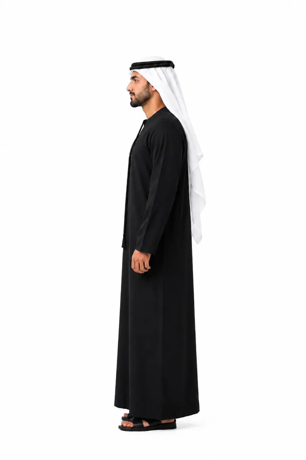 Black Kandura for Men – Emirati Style Thobe