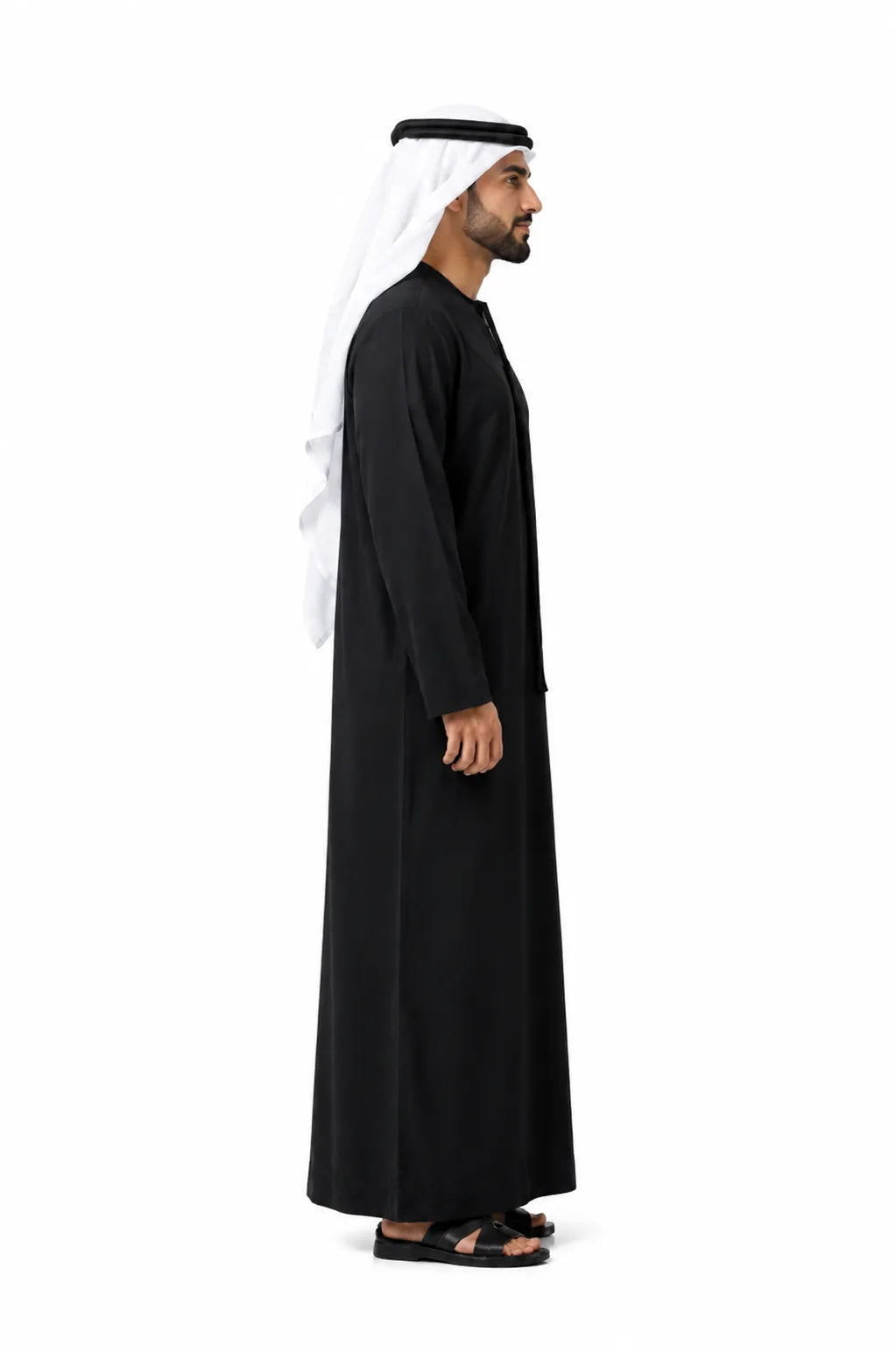 Black Kandura for Men – Emirati Style Thobe