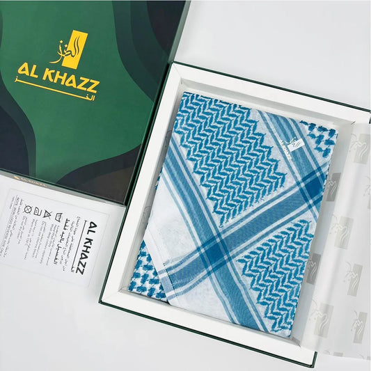 Premium-Deep-Ocean-Blue-Shemagh-Classic-Arabic-Pattern-GhutraGhutra-UAE