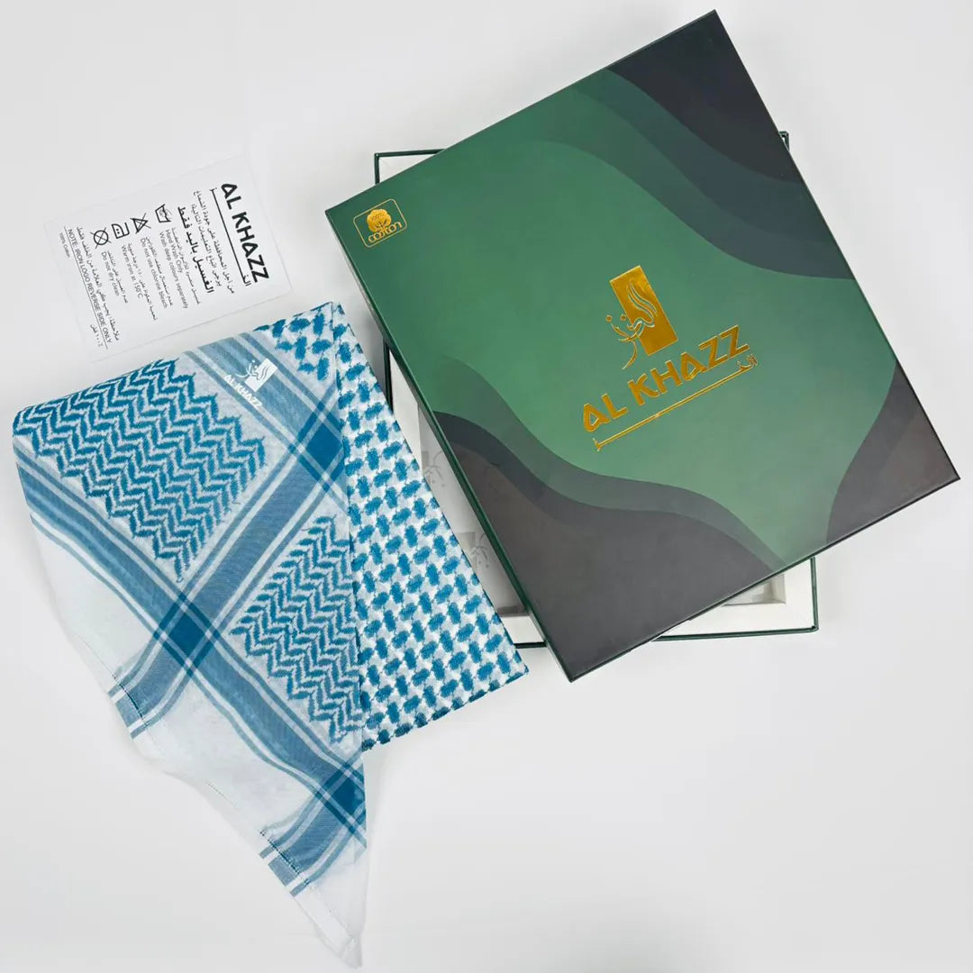 Premium-Deep-Ocean-Blue-Shemagh-Classic-Arabic-Pattern
