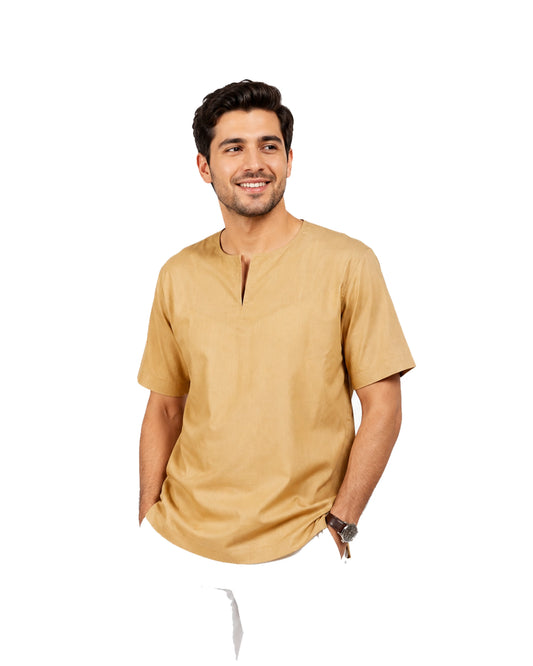 Lightweight Cotton Shirt for Men – Desert Sand Beige