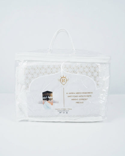 Premium-Men's-Ihram-Set–Soft-Cotton-with-Pockets-Hajj-&-Umrah-Essentials