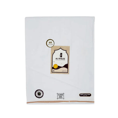 AL KHAZZ GOLD Classic White Wuzar with Signature Borders Premium Cotton UAE Style