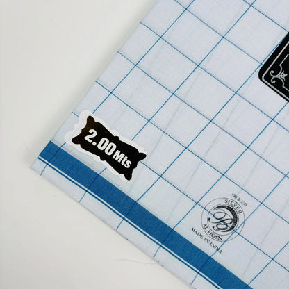 Premium-White-Deep-Teal-Blue-Checked-Wuzar-Soft-Cotton-Comfort-uae