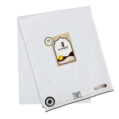 AL KHAZZ GOLD Classic White Wuzar with Signature Borders Premium Cotton UAE Style