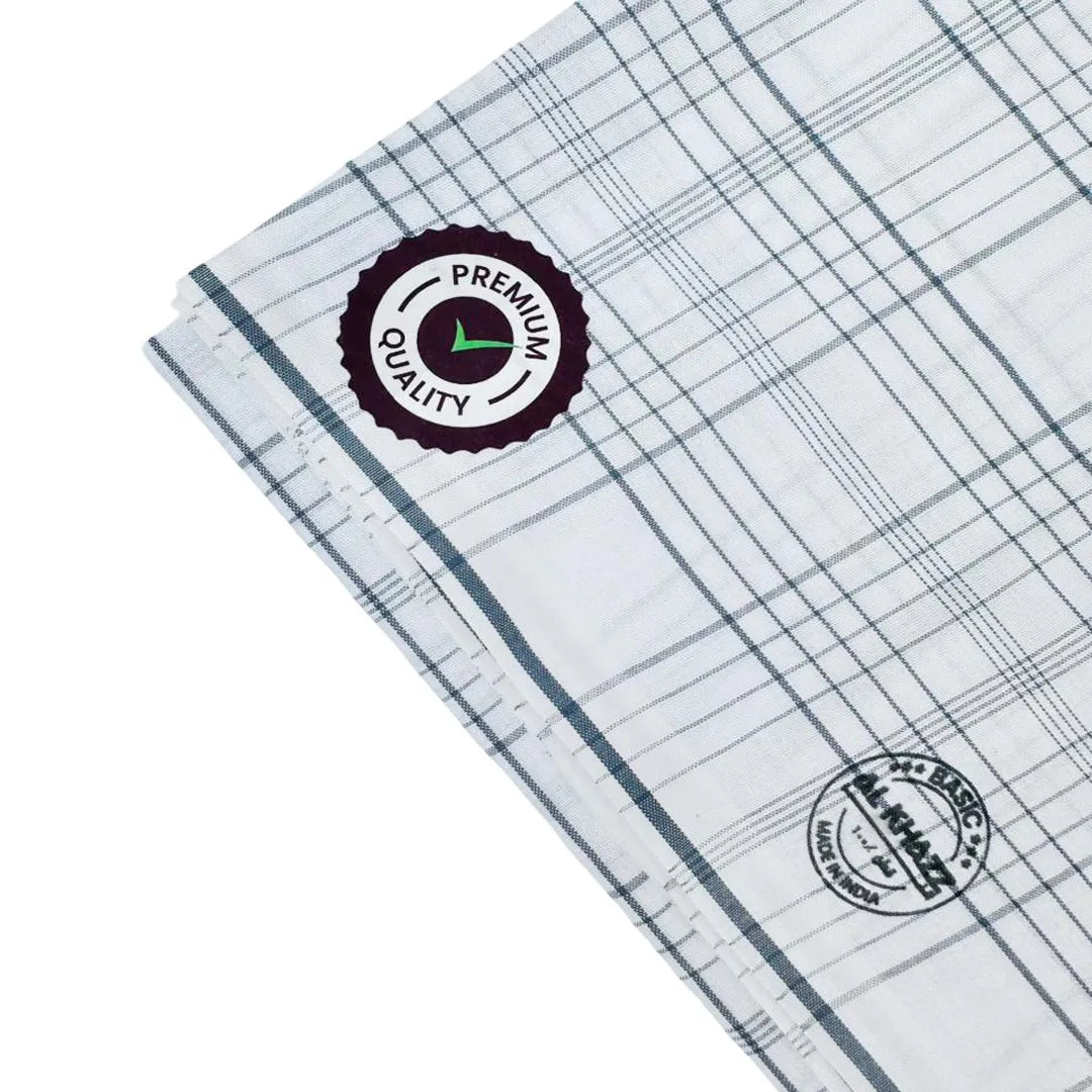 Premium-gray-Checked-Wuzar-for-Men-Soft-Cotton-by-Al-Khazz